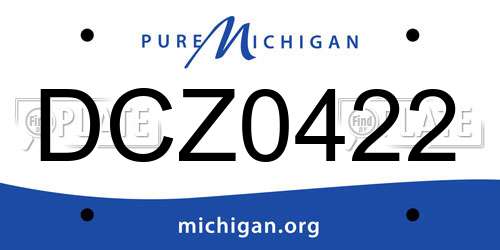 DCZ0422 Michigan License Plate