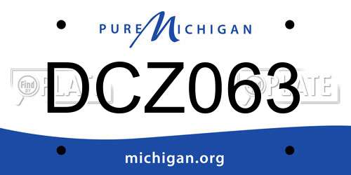 DCZ063 Michigan License Plate