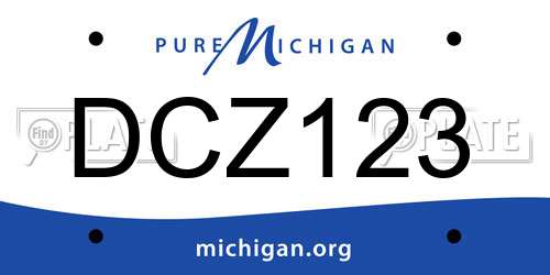 DCZ123 Michigan License Plate