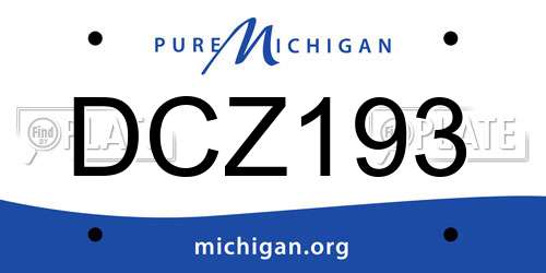 DCZ193 Michigan License Plate