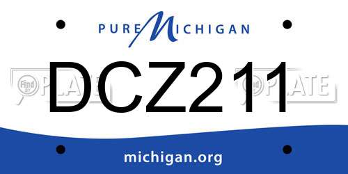 DCZ211 Michigan License Plate