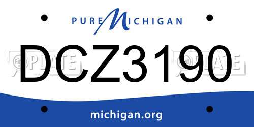 DCZ3190 Michigan License Plate