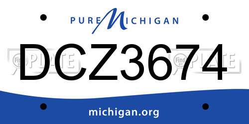 DCZ3674 Michigan License Plate