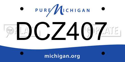 DCZ407 Michigan License Plate