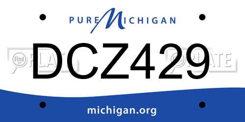 DCZ429 Michigan License Plate