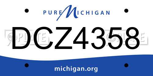 DCZ4358 Michigan License Plate