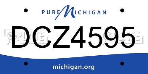 DCZ4595 Michigan License Plate