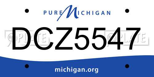 DCZ5547 Michigan License Plate