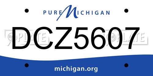 DCZ5607 Michigan License Plate