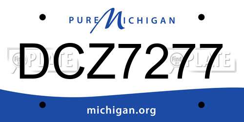 DCZ7277 Michigan License Plate
