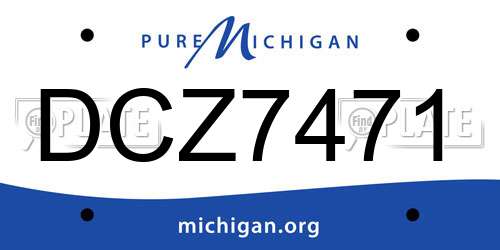 DCZ7471 Michigan License Plate
