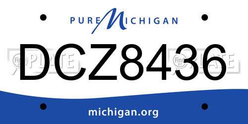 DCZ8436 Michigan License Plate
