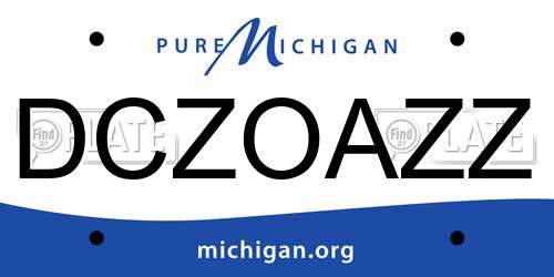 DCZOAZZ Michigan License Plate