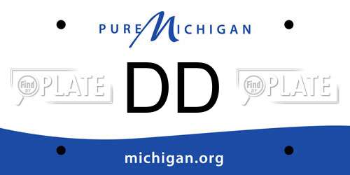 DD Michigan License Plate