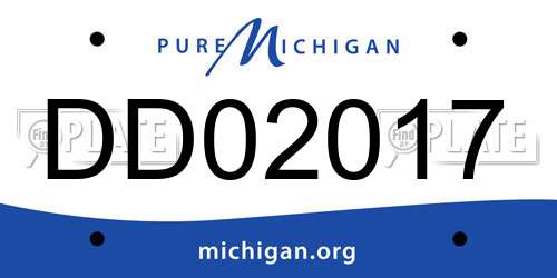 DD02017 Michigan License Plate