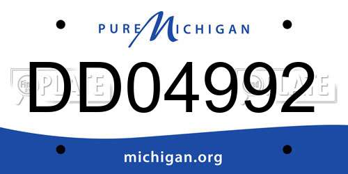 DD04992 Michigan License Plate