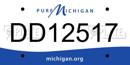DD12517 Michigan License Plate