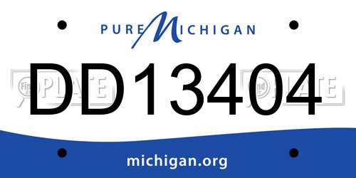 DD13404 Michigan License Plate