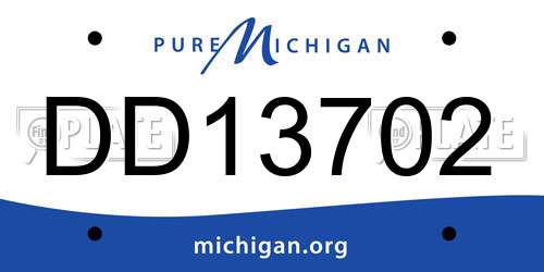 DD13702 Michigan License Plate