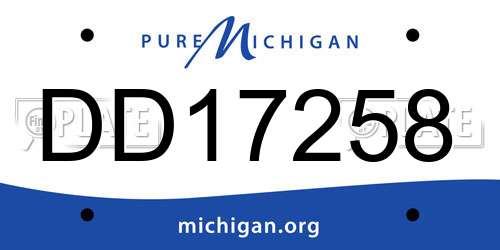 DD17258 Michigan License Plate