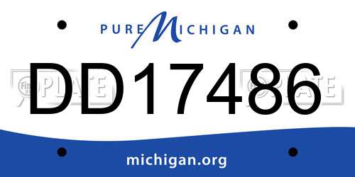 DD17486 Michigan License Plate