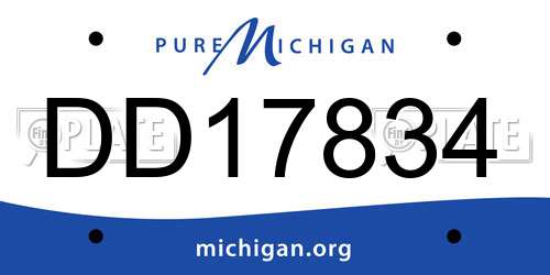 DD17834 Michigan License Plate