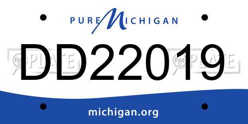 DD22019 Michigan License Plate
