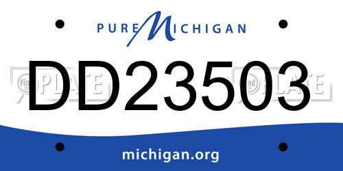DD23503 Michigan License Plate