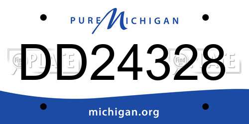 DD24328 Michigan License Plate