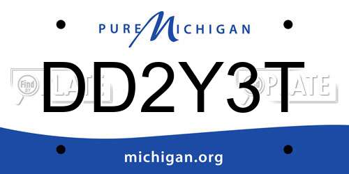DD2Y3T Michigan License Plate