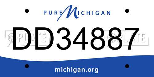 DD34887 Michigan License Plate