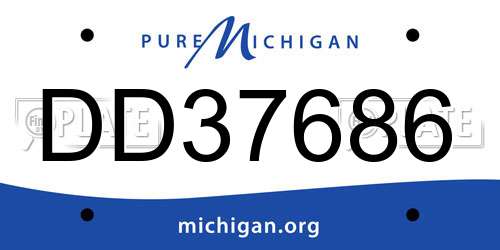 DD37686 Michigan License Plate