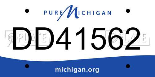 DD41562 Michigan License Plate