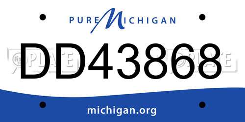 DD43868 Michigan License Plate
