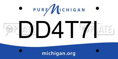 DD4T7I Michigan License Plate
