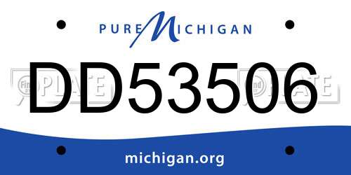 DD53506 Michigan License Plate