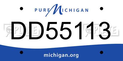 DD55113 Michigan License Plate