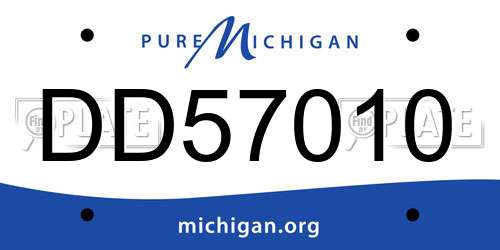 DD57010 Michigan License Plate