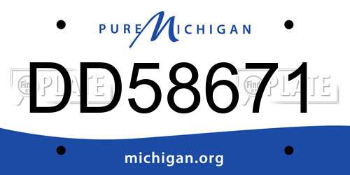 DD58671 license plate in MI state