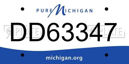 DD63347 Michigan License Plate