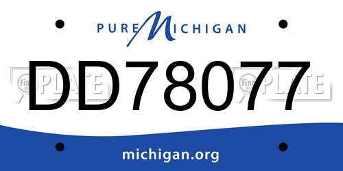 DD78077 Michigan License Plate