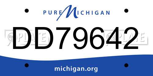 DD79642 Michigan License Plate