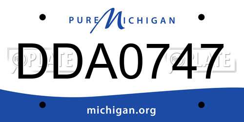DDA0747 Michigan License Plate
