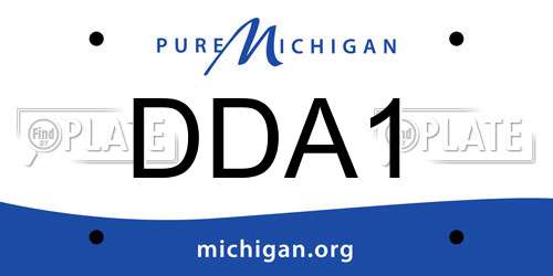 DDA1 Michigan License Plate