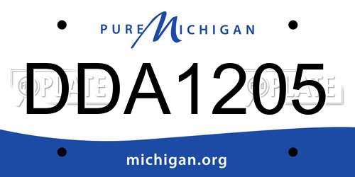DDA1205 Michigan License Plate