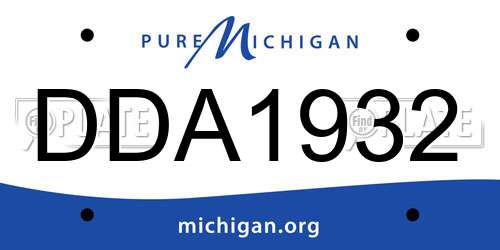 DDA1932 Michigan License Plate