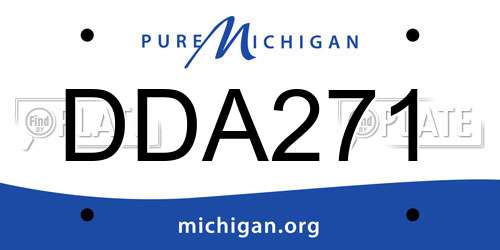 DDA271 Michigan License Plate
