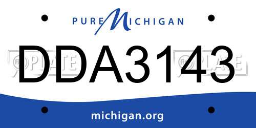 DDA3143 Michigan License Plate