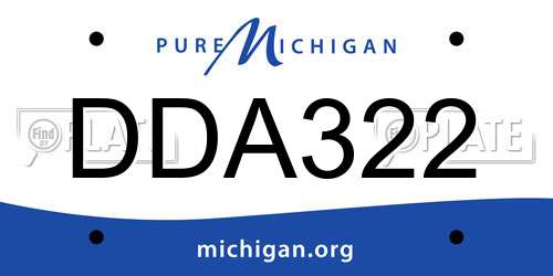 DDA322 Michigan License Plate