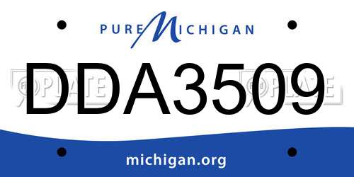 DDA3509 Michigan License Plate